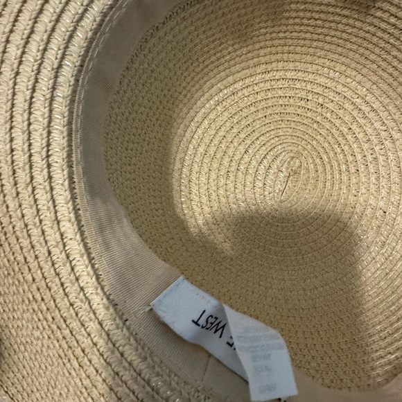 Nine West Cream Sun Hat with Black Trim NEW - Picture 7 of 7